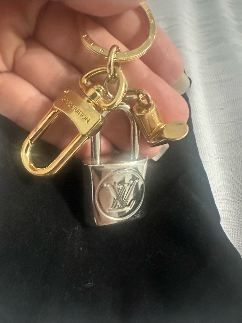 Louis Vuitton Kaleido Metallic Padlock Kevchain LV Bag Charm